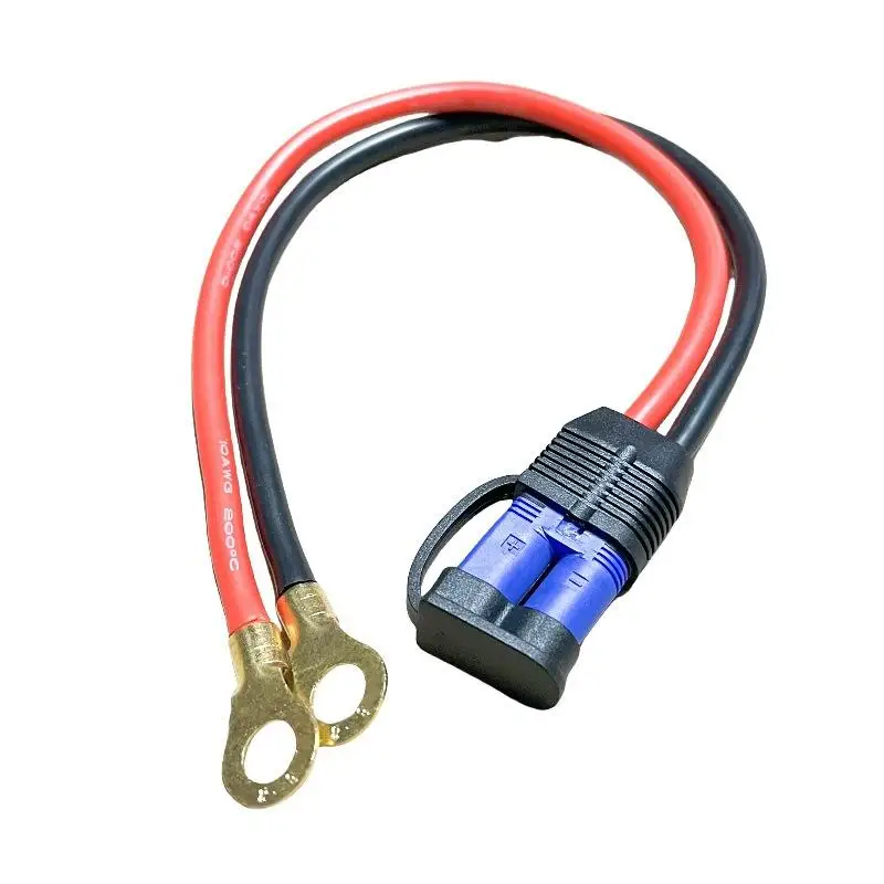 [MS]100W EC5 Motorcycle Emergency Start Wire High-power 10AWG Silicone Line EC5 Male Female Plug To O-type Terminal Connection