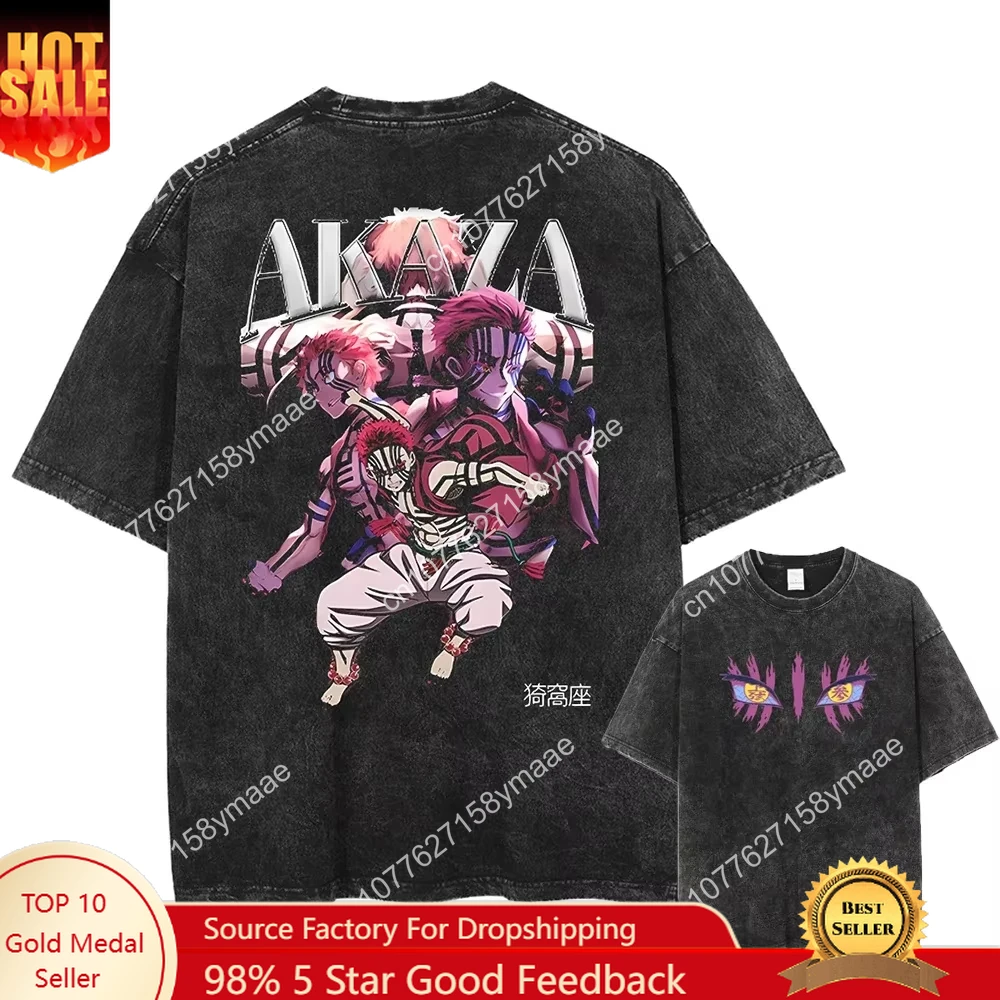 

Demon Slayer Uzui Tengen Anime T Shirt Men Women Cotton Vintage Washed Tshirt Oversized Harajuku Streetwear Tshirt Casual Tops