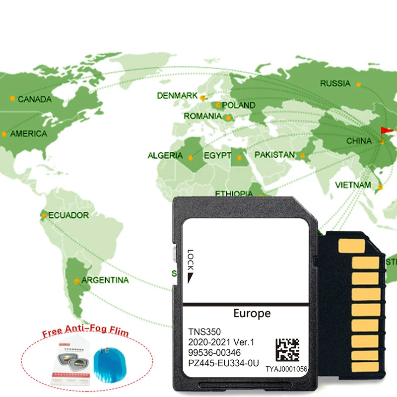 2020-2021 for Toyota TNS350 Auris Corolla Hilux lQ RAV4 Car 8GB SD Card PZ445-EU334-0U GPS Update 2020-2021 Europe UK Maps