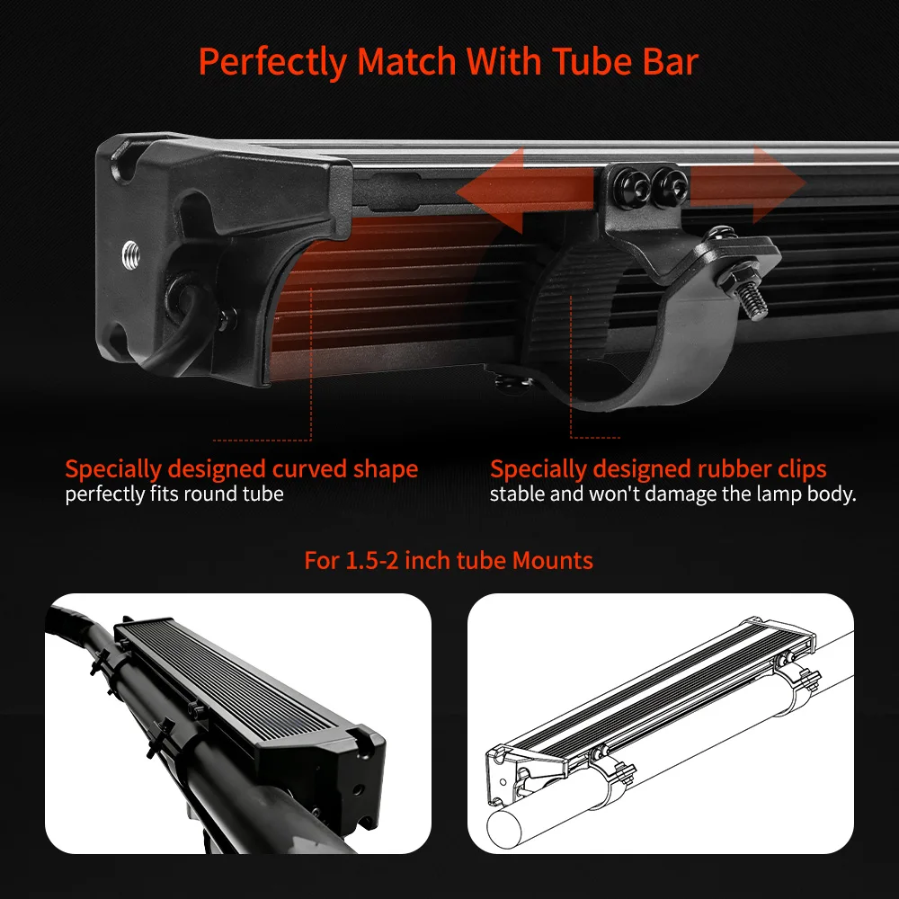 Off Road Roof Lightbar Spot Beam RGB Chasing LED Light Bar Truck 32