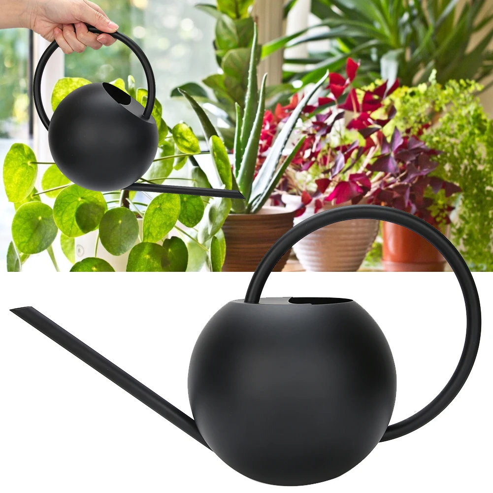 

1L Stainless Steel Practical Long Mouth Watering Cans Household Houseplant Pot Bottle Watering Device Long Mouth Watering Pot