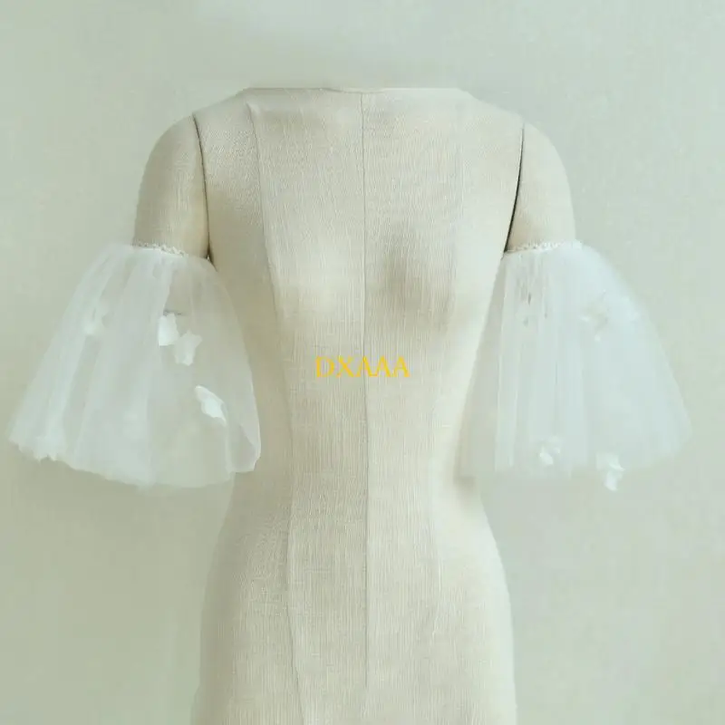 DXAA thanh lịch tay áo cưới với hoa văn ren và độ đàn hồi an toàn cho trang phục cô dâu đặc biệt