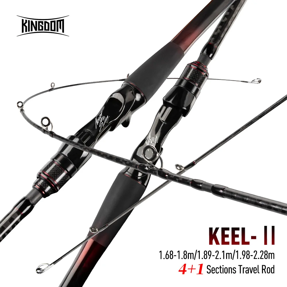 المملكة السفر الصيد رود Keel-II 4 + 1 أقسام سمك السلمون المرقط السحر الغزل العظام خفيفة ل بايك إغراء الصيد قضبان ألياف الكربون