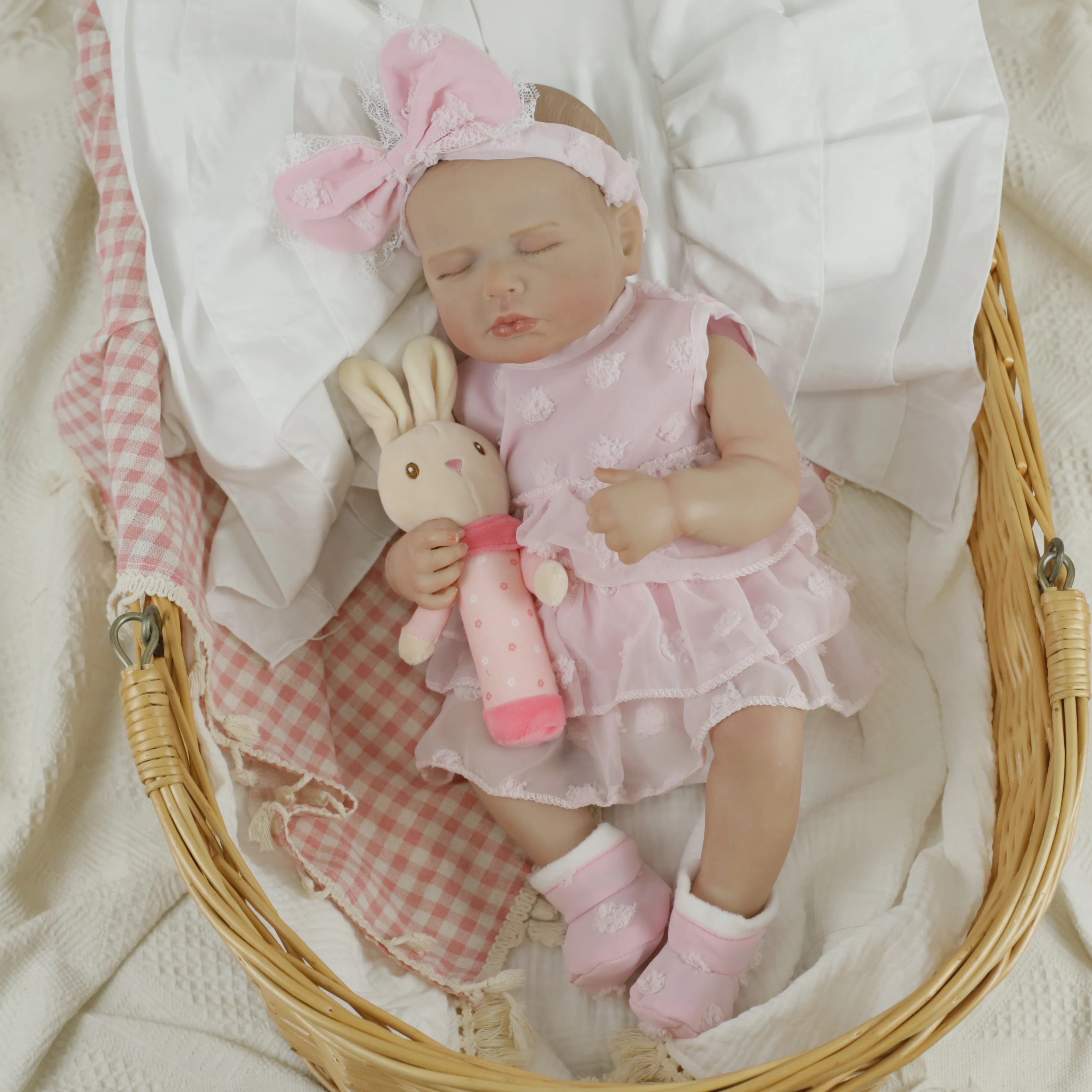 20-calowa gotowa lalka Reborn Loulou, całe ciało z silikonowego winylu, lalka do mycia z ręcznie malowanymi włosami i skórą 3D, prezent na Boże Narodzenie dla dziewczynki