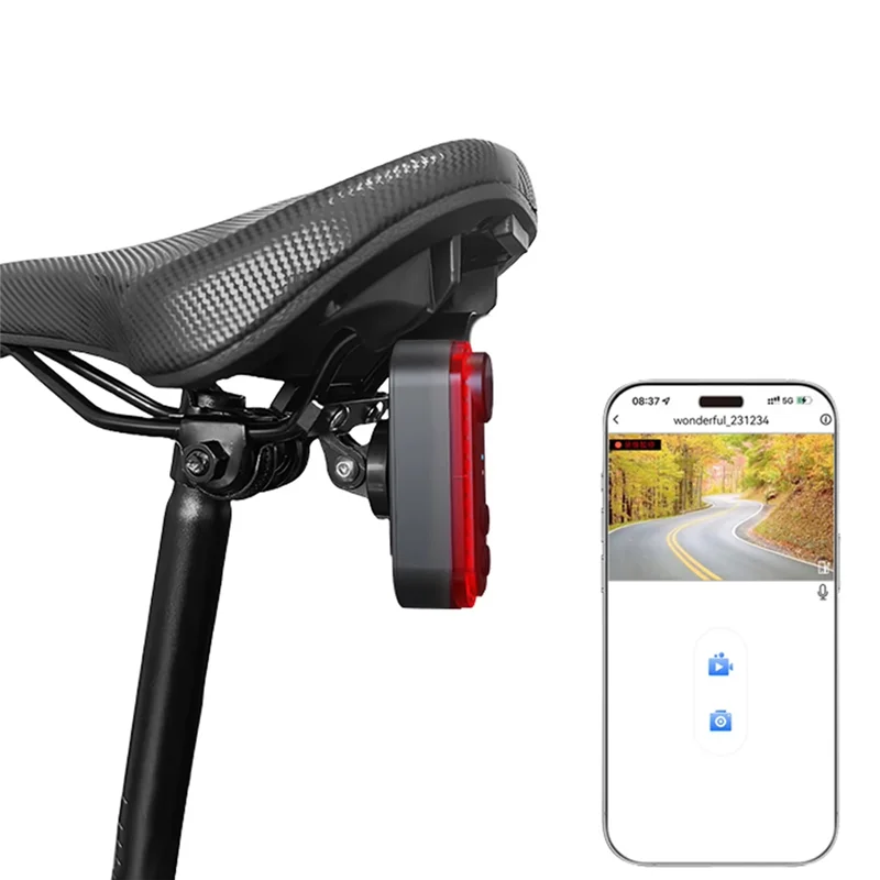 AD-1080P Bike Recorder Camera Withtail Light 150 Degree Viewing Phone Interconnection Water Proof Rear View Camera