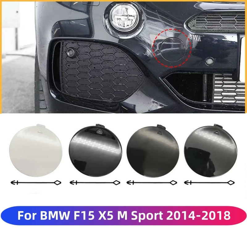 

For BMW F15 X5 M Sport 2014-2018 Car Front Bumper Trailer Hook Tow Cover Cap Replacement Accessory Black White 51118060131