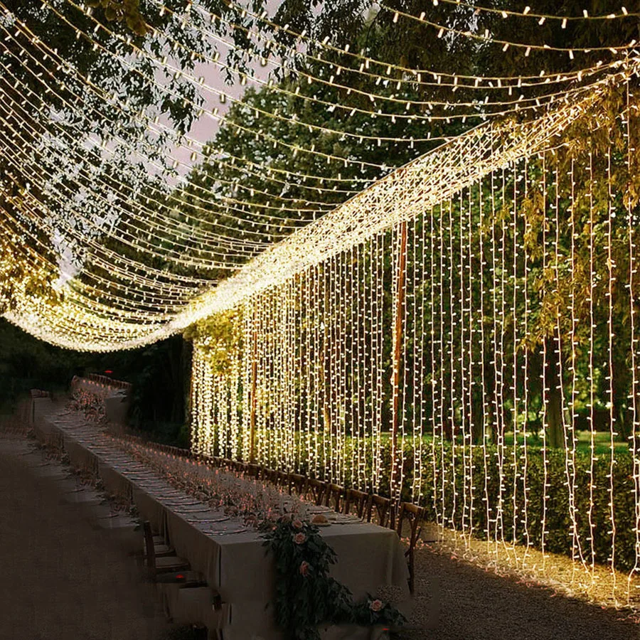 

Thrisdar 4*0.6M 3*3M 6*3M Hanging Window Curtain Light Christmas LED String Fairy Light Garland for Outdoor Bedroom Wall Party