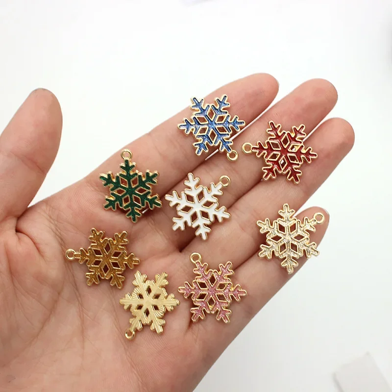 

Christmas Jewelry Pendant DIY Accessories Christmas Snowflake Bracelet Hair decoration Earring Necklace Pendant Christmas Gifts