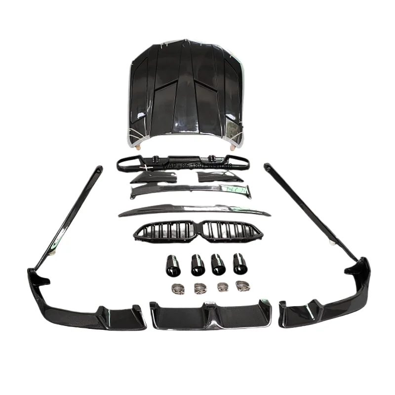 

LD Type Carbon Fiber Body Kit for X6m F96 Includes Front Lip Side Skirt Rear Diffuser Spoiler Cover Hood