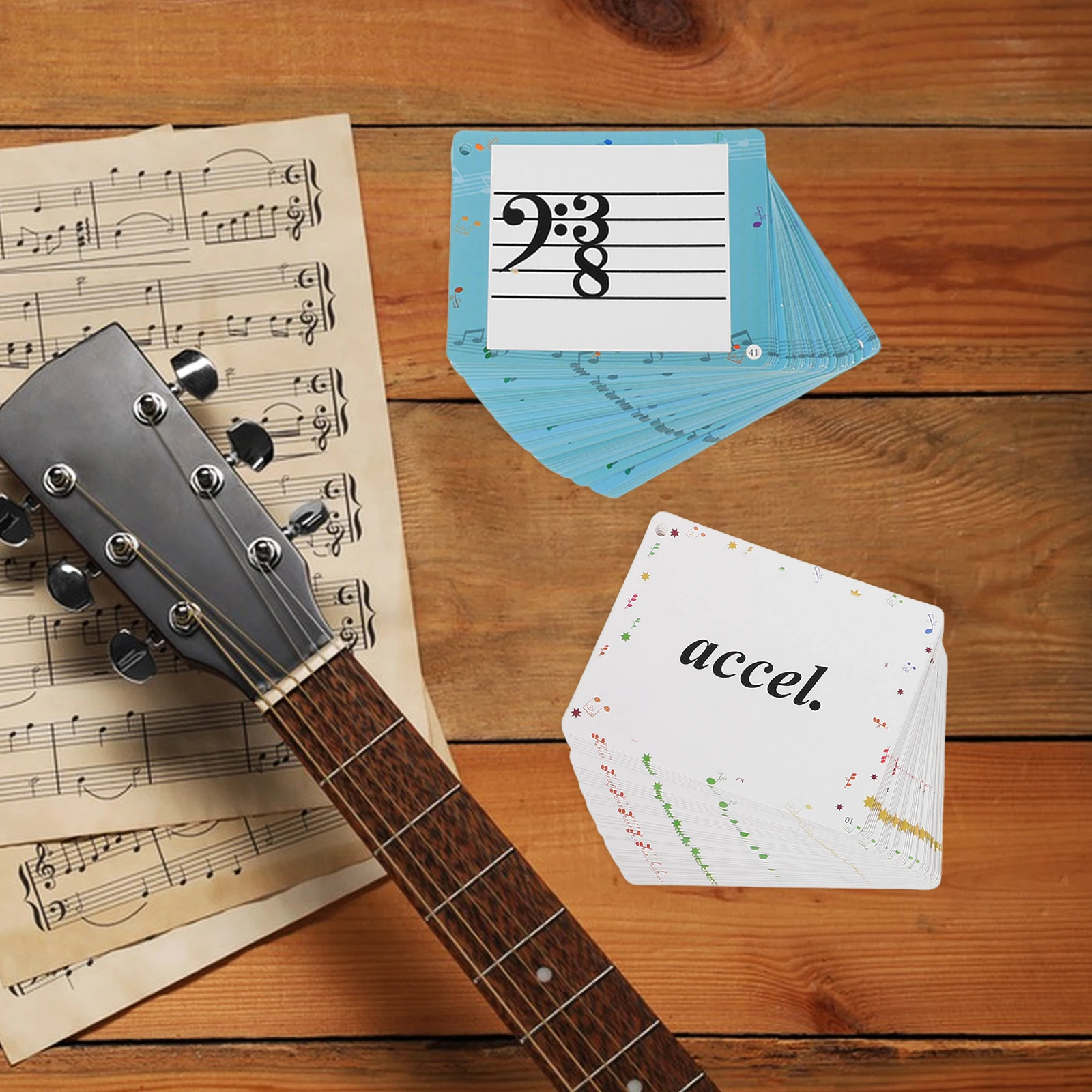 

80Pcs Music Note Flashcards: Clear Cards for Kids - Rhythm Study and Instruction Resource for Students