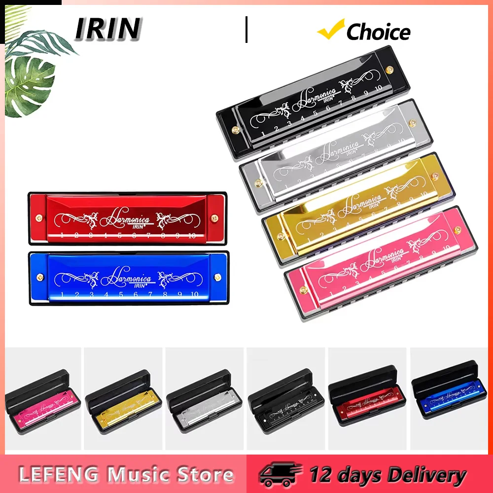 IRIN C Key Harmonica 10 Hole 10 Tone Harmonica with Case Woodwind Musical Instrument for Beginners Teaching Playing Gift