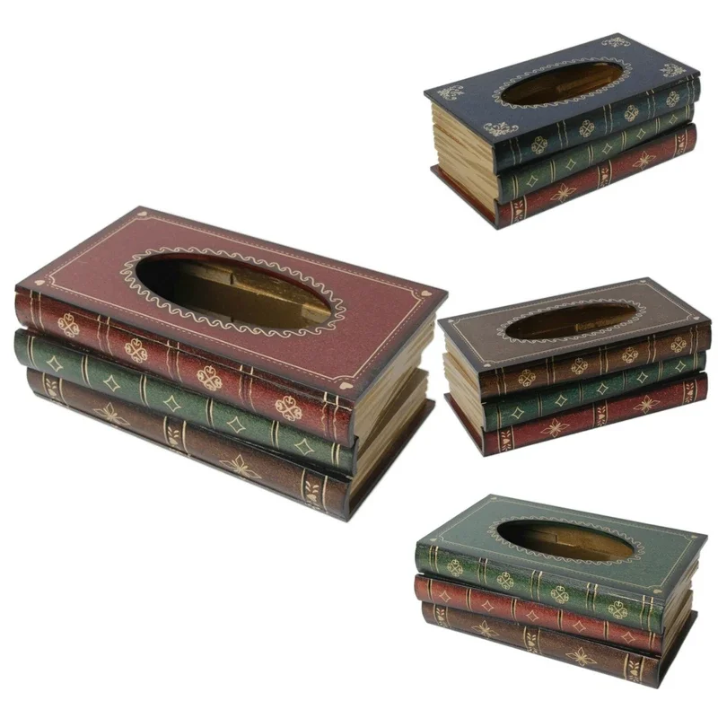 

Настольная коробка для салфеток в форме книги, деревянный органайзер, прямоугольный чехол для салфеток для ресторана, домашняя коробка для хранения салфеток, домашний декор