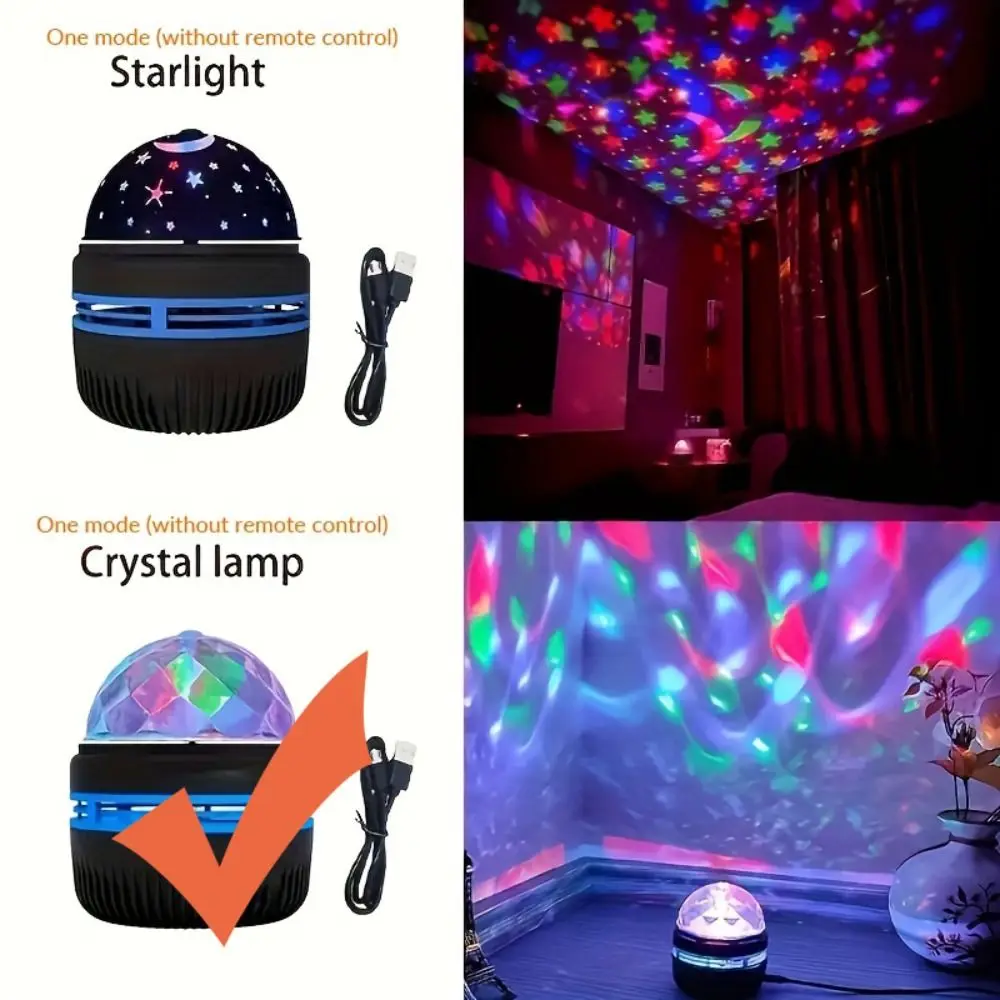 USB Powered Star Projector 5V RC Christmas Decor 7 Kinds Ocean Wave Patterns Water Ripple Water Light Projector