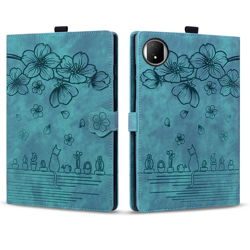 Case For Honor Pad X7 Case 8.7 inch Emboss 3D Flower Cat Wallet Stand Magnetic Tablet Case For Honor Pad X7 2025 Cover