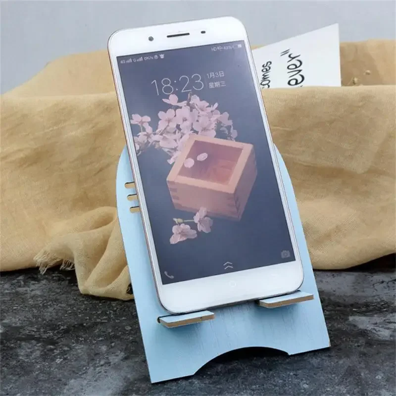 Universal Detachable Desk Phone Holder Mount Stand Cartoon Cat Wooden Mobile Phone Tablet Desktop Holder Portable Support