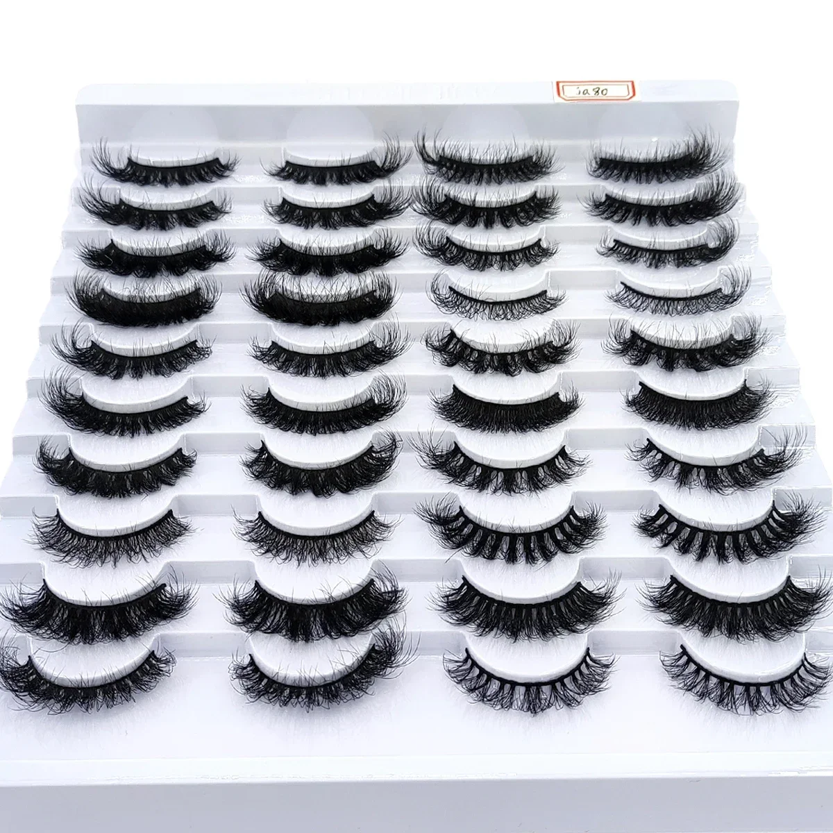 HBZGTLAD 20 Double Eyelash Natural Fluffy Thick Artificial Mink Eyelash Long lasting Fluffy Dramatic Curling Eyelash Extension