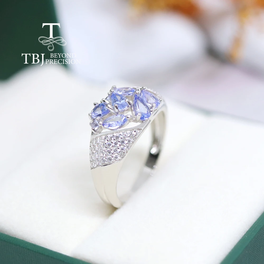 

Elegant light luxury design Natural blue Tanzanite 925 sterling silver ring Noble gemstone precious gift for lovers