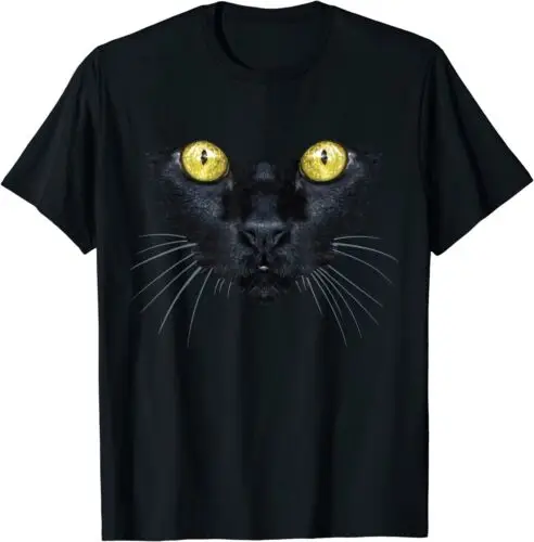  Black Cat Shirt Cat Face Premium Great Gift Idea Tee T-Shirt S-3XL