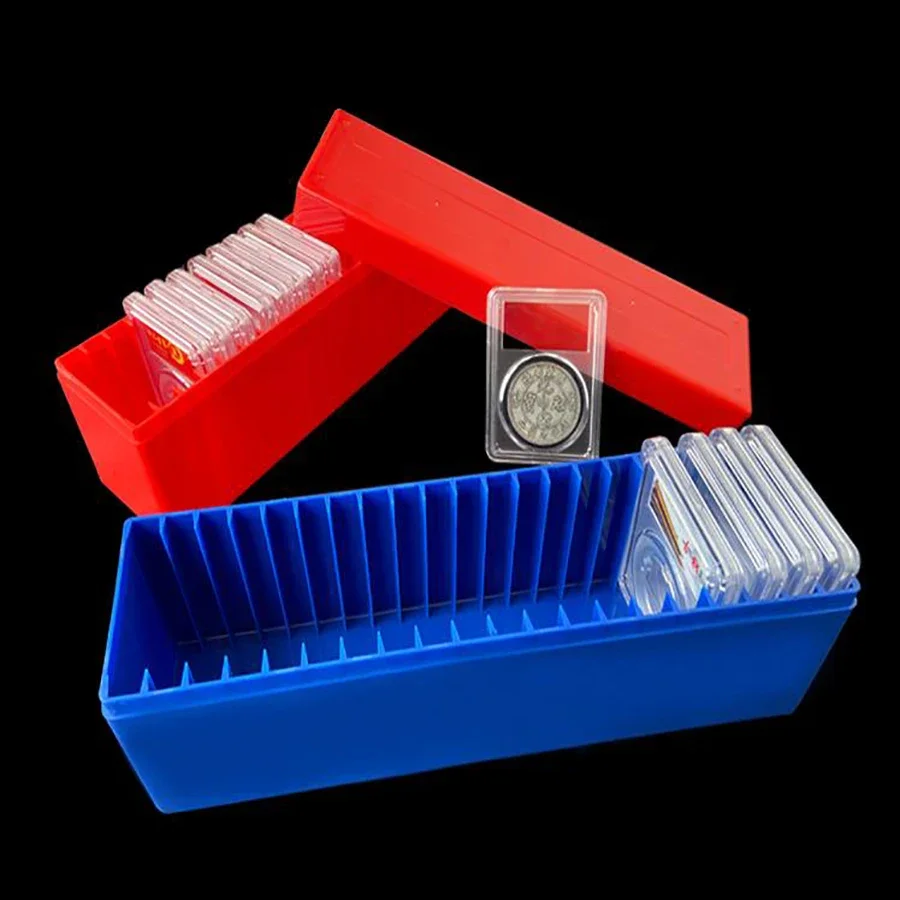 20 Coin Slab Capacity Storage Box Red Case Holder Slabs Commemorative coin box Compatible For PMG TACC PCGS PCCB Holders