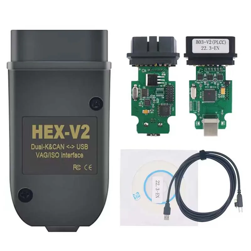 V23.3.1 For VAG OBD2 Scanner VAG HEX V2 USB Interface For VW AUDI Skoda Seat Unlimited VINs ATMEGA162 Multi-Language