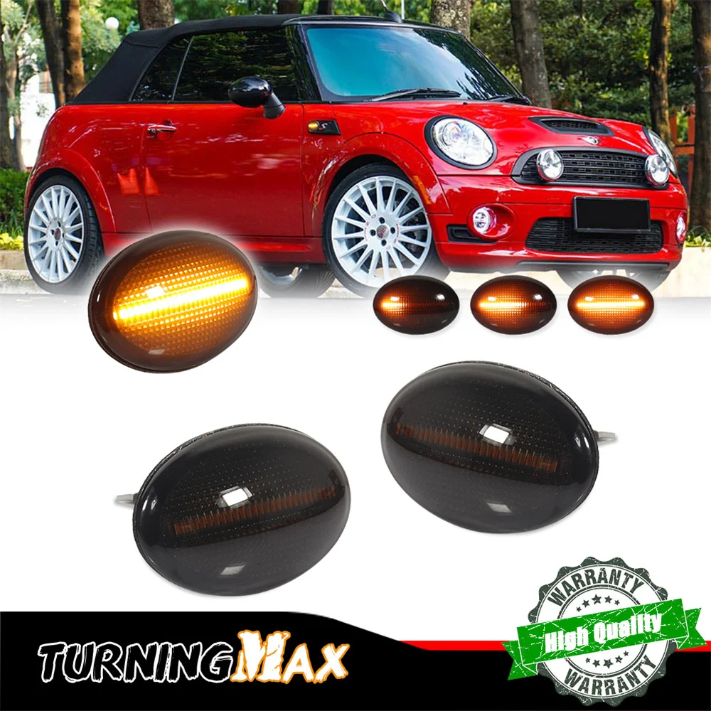العنبر متسلسل LED المصد الأمامي للسيارة الجانب ماركر بدوره أضواء الإشارة لميني كوبر R55 R56 R57 R58 R59 الحاجز مضيئة مصابيح 12 فولت #1