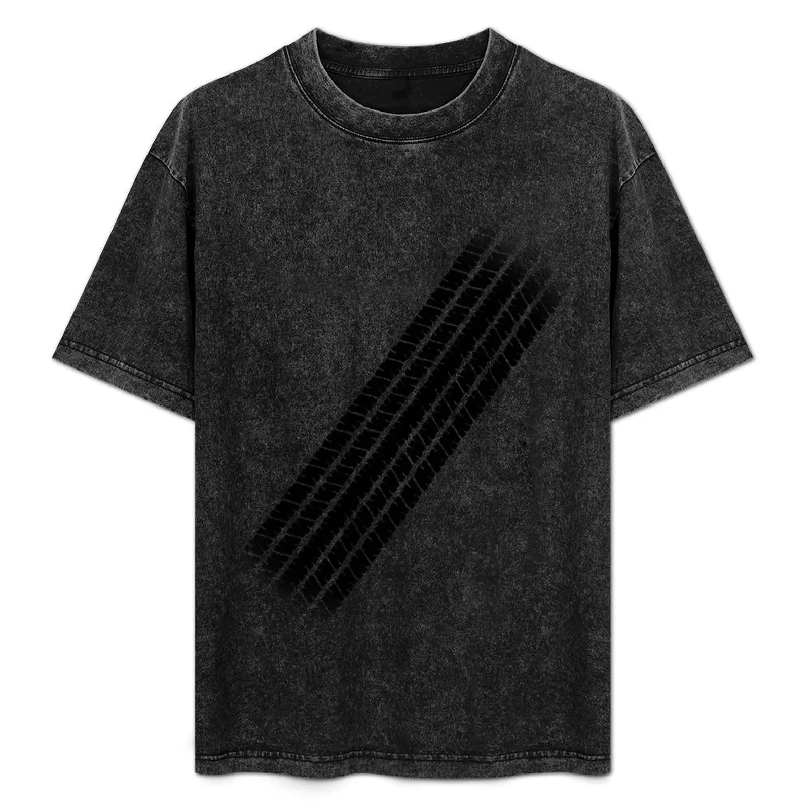 

Tire Track Skid Mark T-Shirt Minimalist Casual Short Sleeve Top