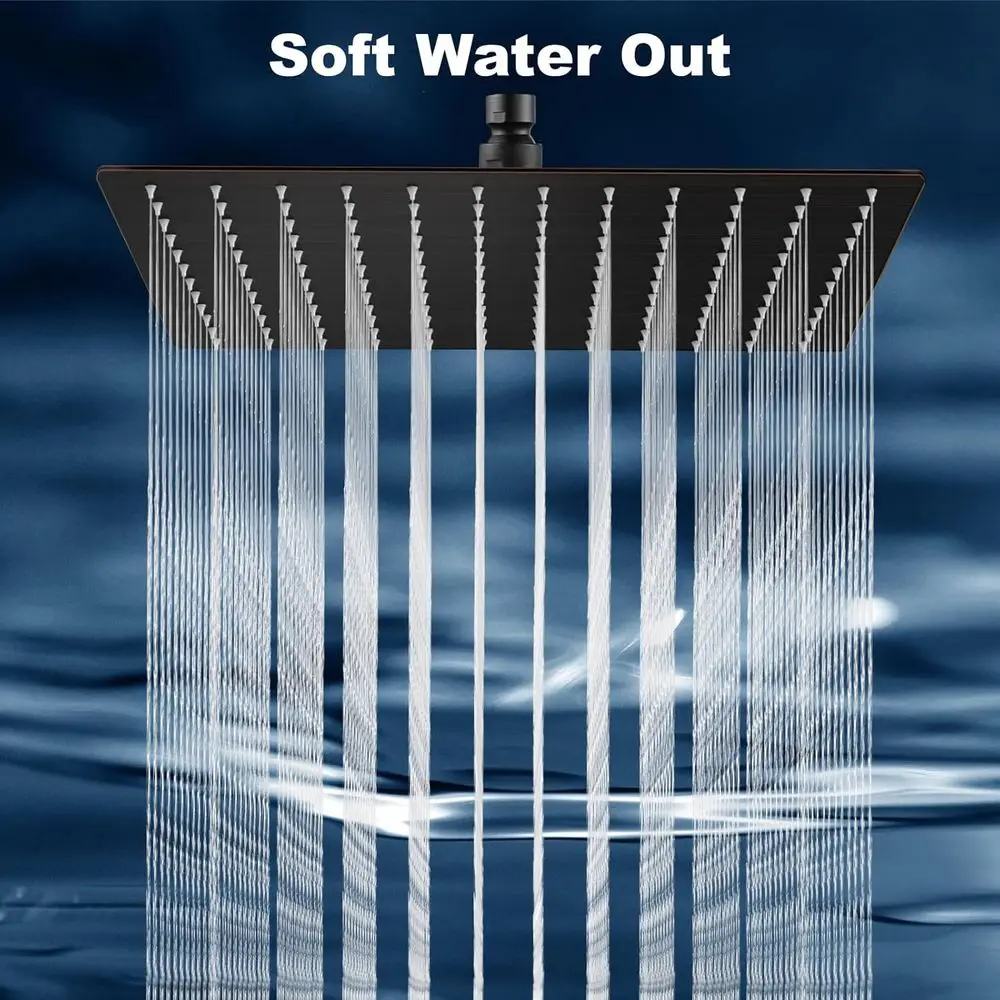 12 رأس دش مطري كبير من الفولاذ المقاوم للصدأ من البرونز المطلي بالزيت لتأثير شلال الحمام عالي الضغط أو السقف أو الحائط