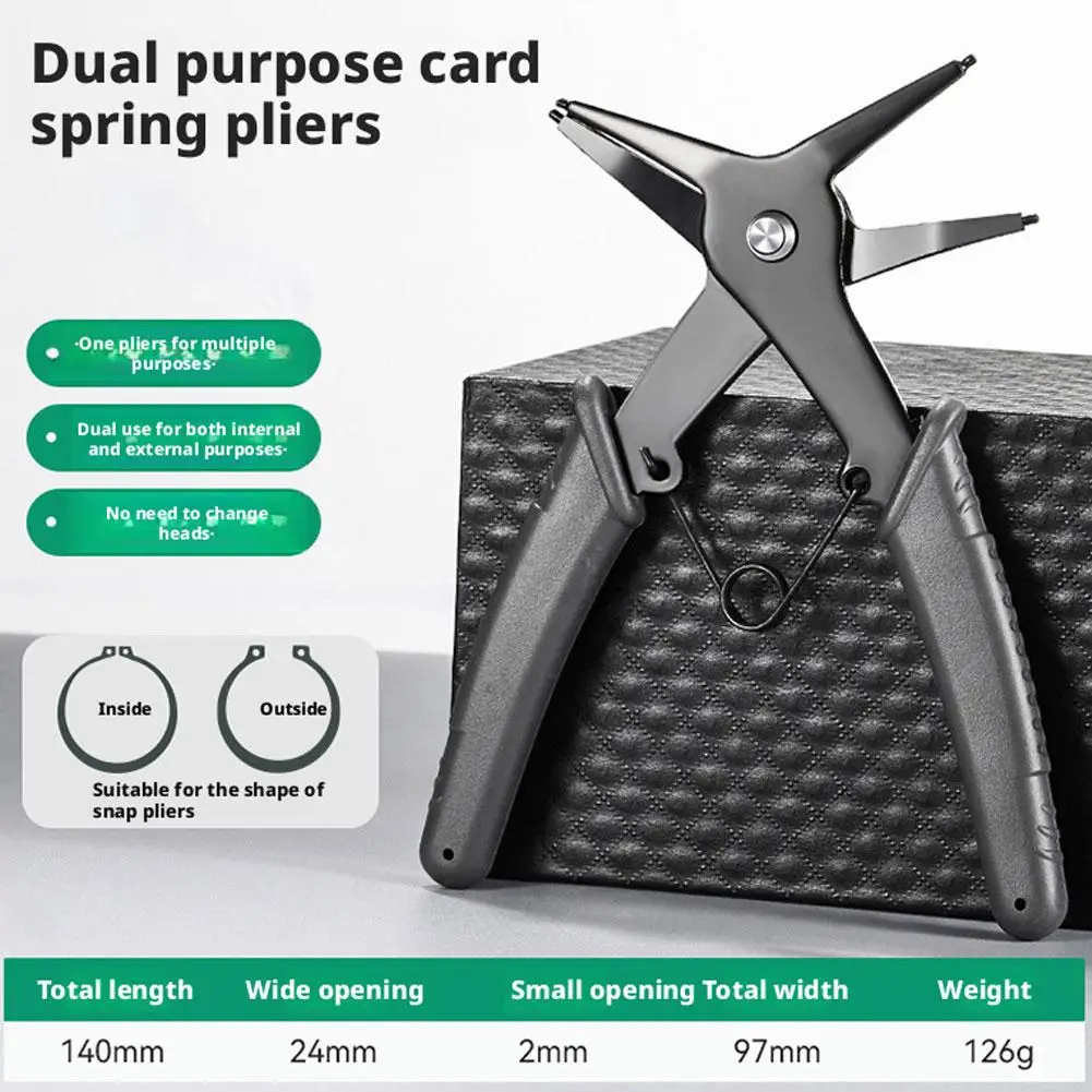 Versatile 2-in-1 Innovative Circlip Plier Multifunctional Crimp Tool Internal External Ring Remover Retaining Circlip Pliers New