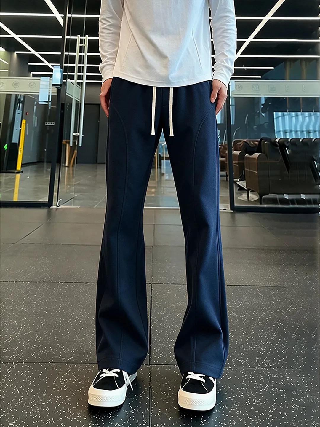 American Style Loose Fit Straight Leg Pants Men's Autumn Casual Trousers CleanFit Micro Flare Pants Knife Cut Youthful Vitality - view 2