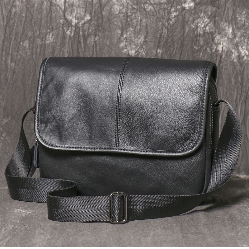 Genuine Leather Sling Shoulder Crossbody Bag for Men Clutch Handbag Multi Tote Messenger Bag for Commuting Business
