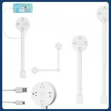 Flat Plug Power Strip with Rotatable Outlets | Space-Saving for Sofa Back/Nightstand/Desk | No More Cluttered Wires