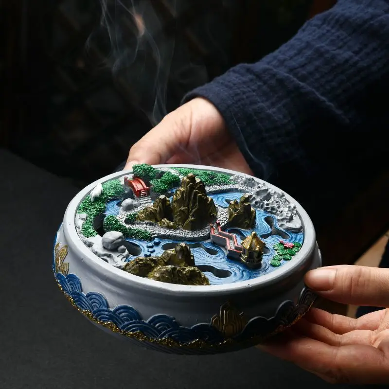Micro Landscape Mosquito Incense Burner Mosquito Repellent Wormwood Incense Burner Household Deodorant Creative Decoration