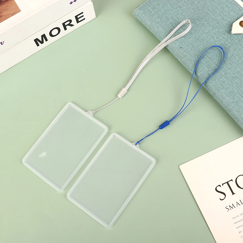 Transparent Flip Case Cover ID Card Holder with Lanyard Name Tag Student Bus Card Credit Card Employee Access Card Holder