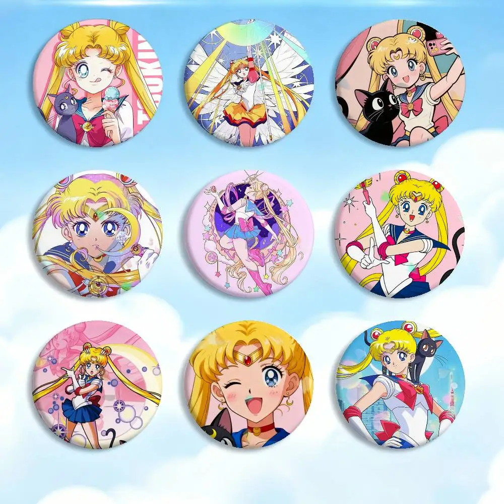 Anime Magical Girl S-Sailor Moon  Badges Creative Tinplate Button PinsBrooch Badge Clothes Backpack