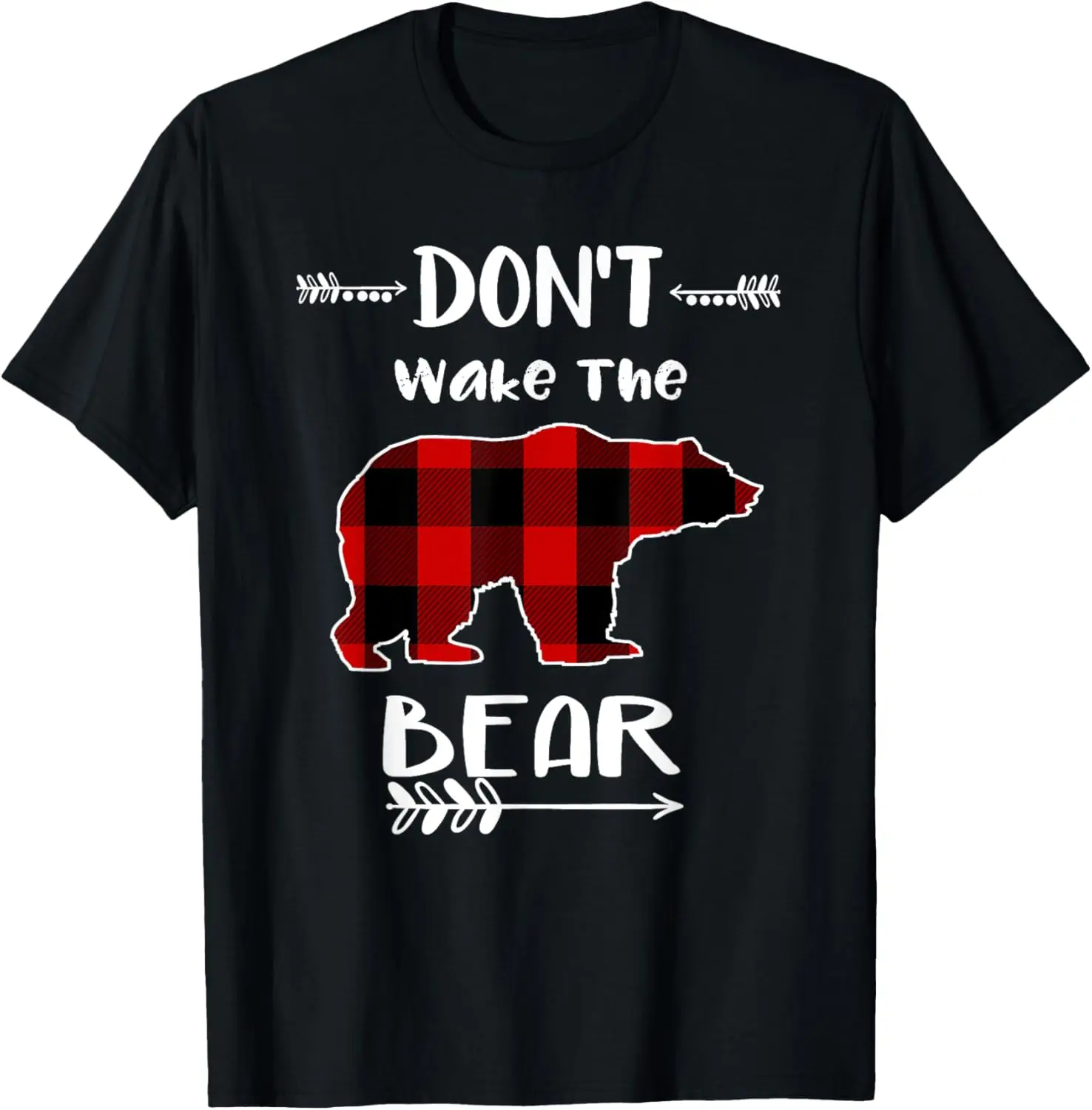 

Футболка Don't Wake The Bear в черно-красную клетку с медведем буйвола