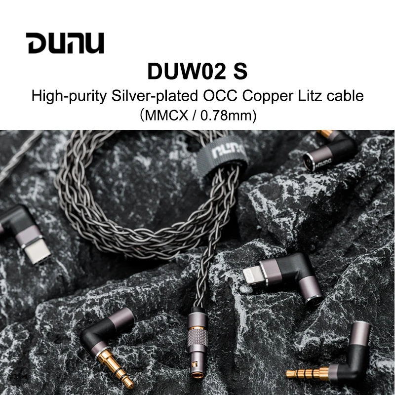 

DUNU DUW-02S DUW02S Upgraded Earphone Cable High-purity Silver-plated OCC Copper Litz Wire for DK2001