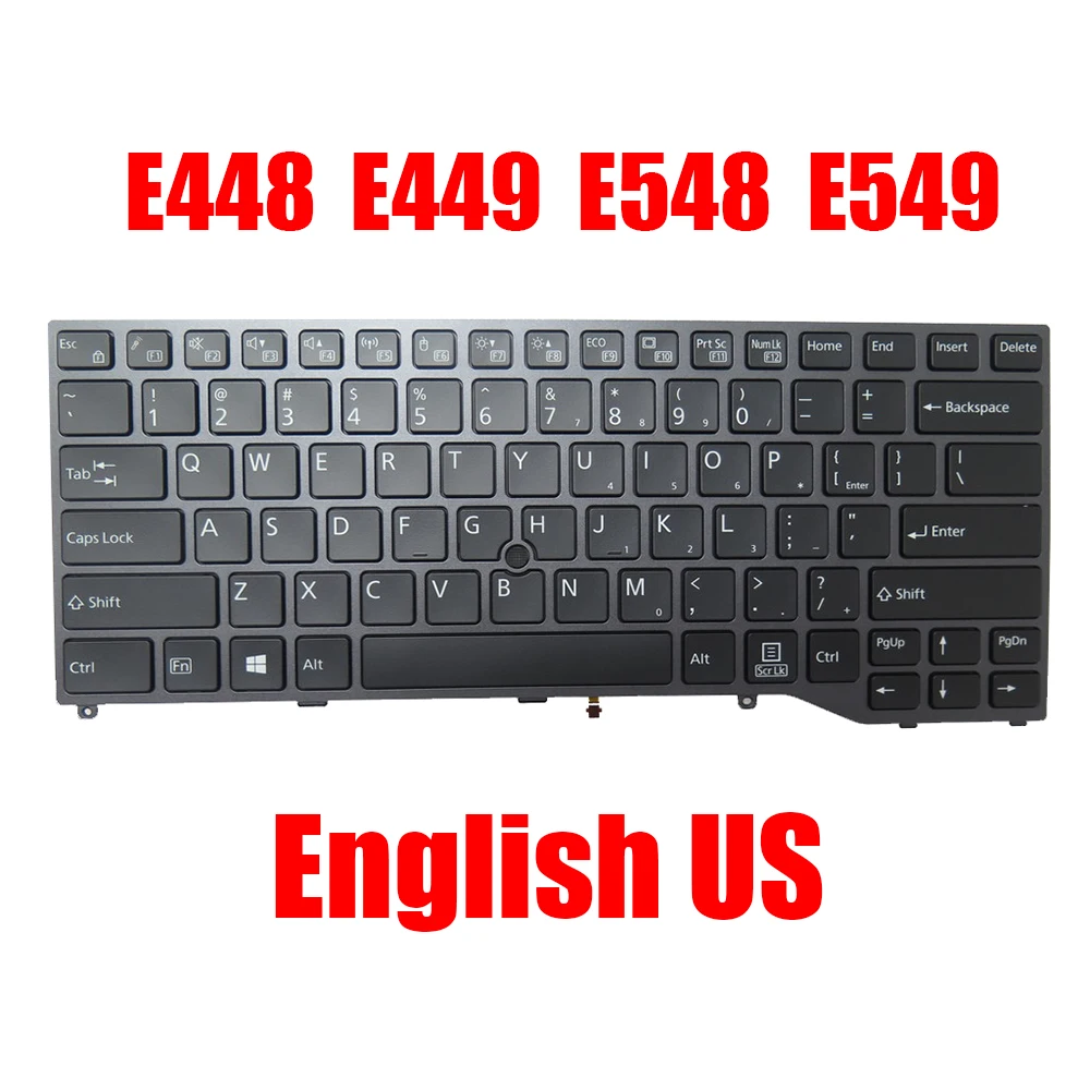 English US aptop Keyboard For Fujitsu For LifeBook E448 E449 E548 E549 ME14A E4411 E5410 E5411 5E14A1 5E14A2 Black New