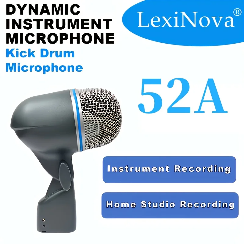 

Профессиональный динамический микрофон для ударных инструментов 52A, для сценических выступлений, живой записи, студийной работы, с подвесным креплением, проводной
