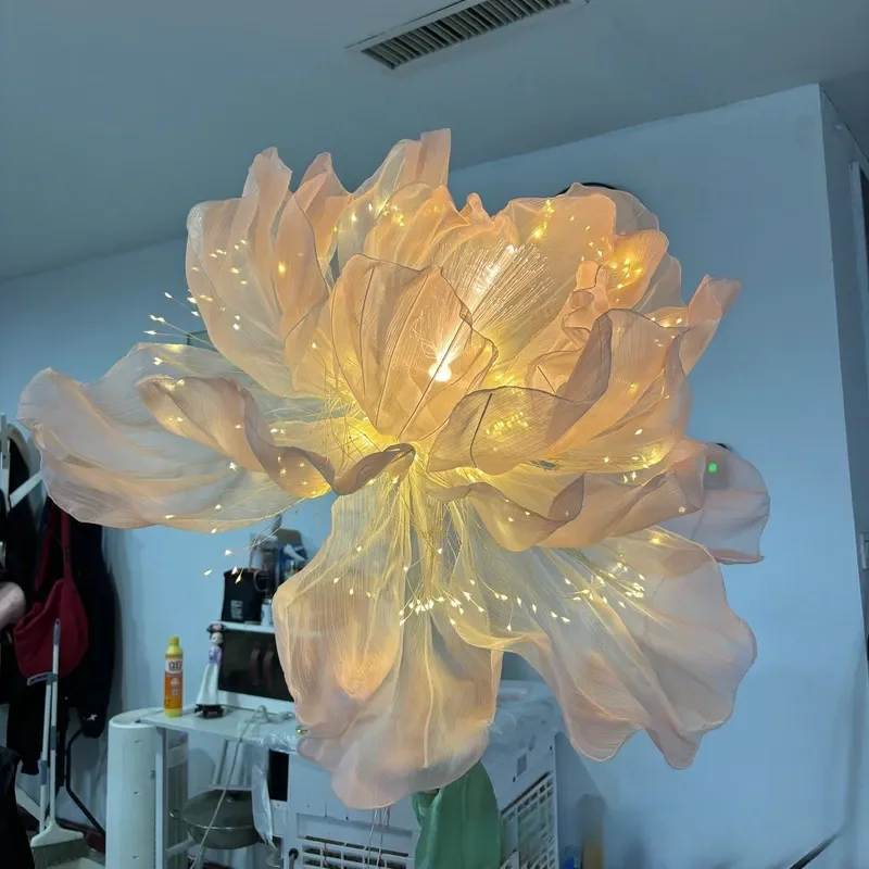 Large Artificial Gypsophila Floor Lamp with LED Lights Realistic Baby Breath Flower Arrangement for Living Room Window Home