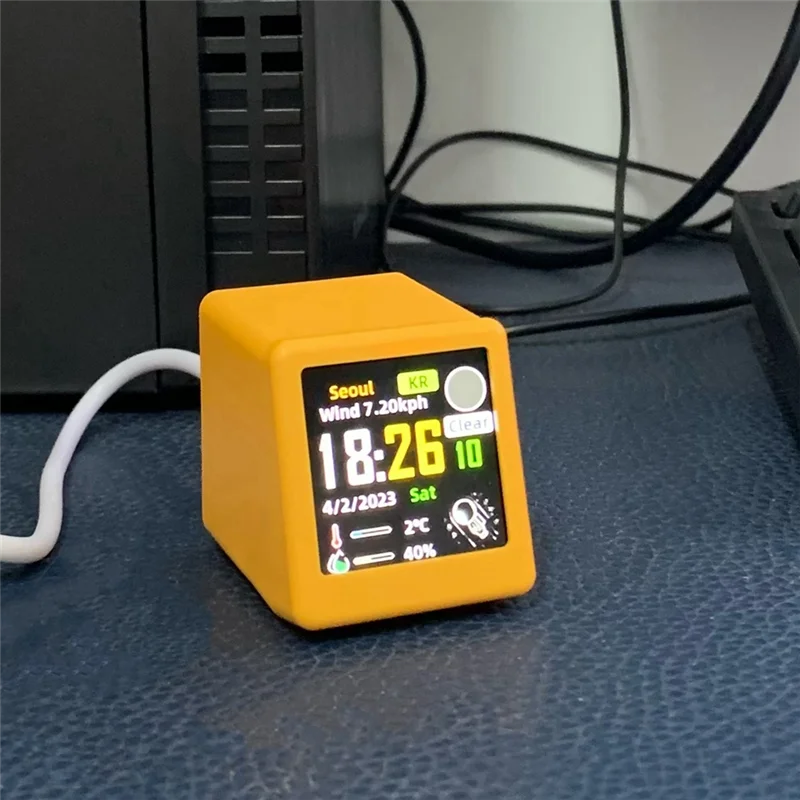 SQPP-Smart Touch Метеостанция Wi-Fi Настольный цифровой аналоговый будильник Маленький альбом Фоторамка Мини-настольные часы для дома