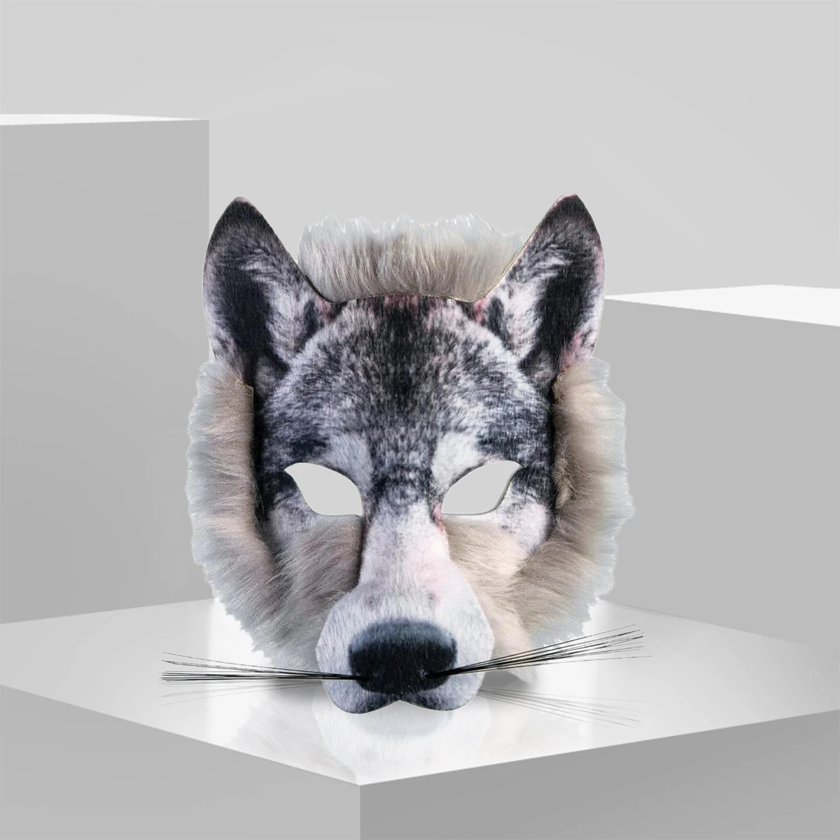1 Stück Wolfs maske Halloween halbes Gesicht lebensechte Wolfs maske Party spielen Kostüm Requisiten