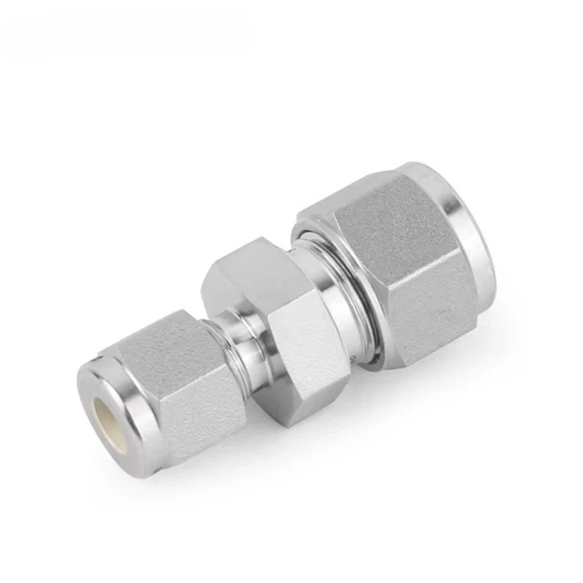 316 304 Stainless Steel Compression Double Ferrule Bendable Pipe Fittings Straight Fittings Reducing Fittings
