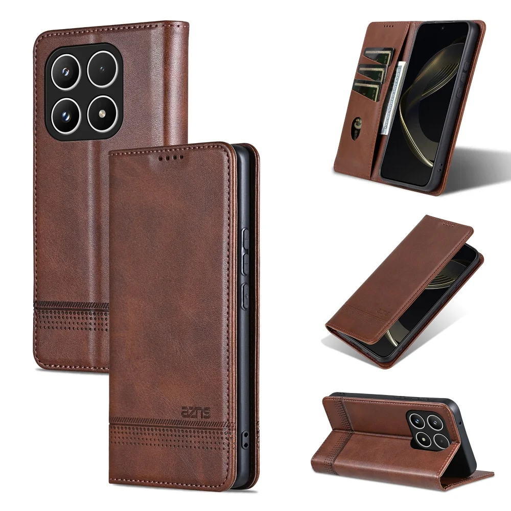 Flip-Cover Magnetische Leder Brieftasche Fall Für Xiaomi 17 Pro Max 15 Ultra 15T 14 13 12 Lite 11 10 POCO M7 M6 Pro Weiche Stoßstange Abdeckung