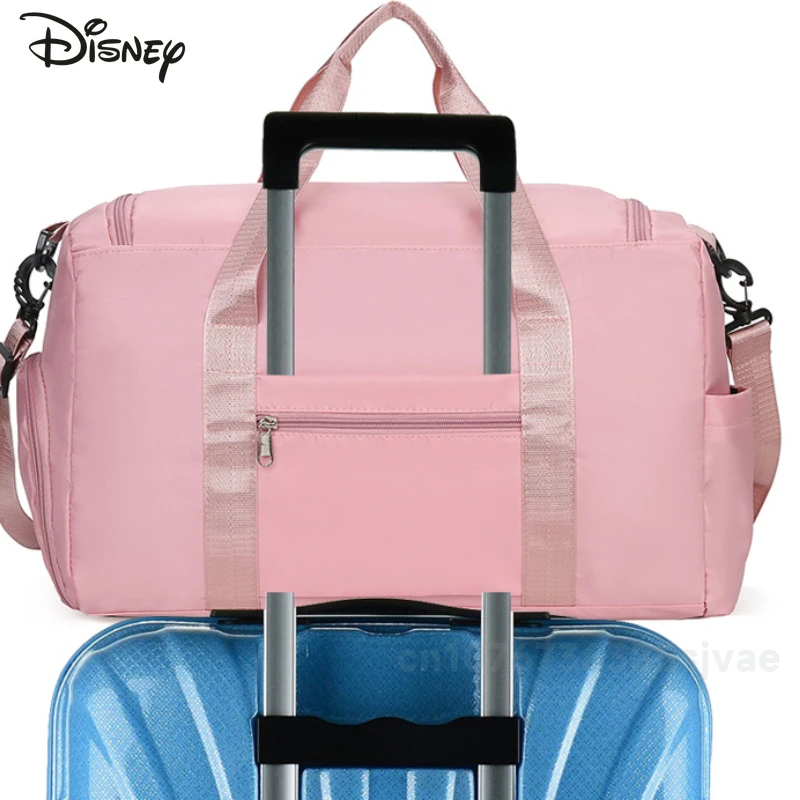 New Women's Travel Bag Fashion High Quality Waterproof Travel Boarding Bag Solid Color Cartoon Large Capacity Travel Storage Bag