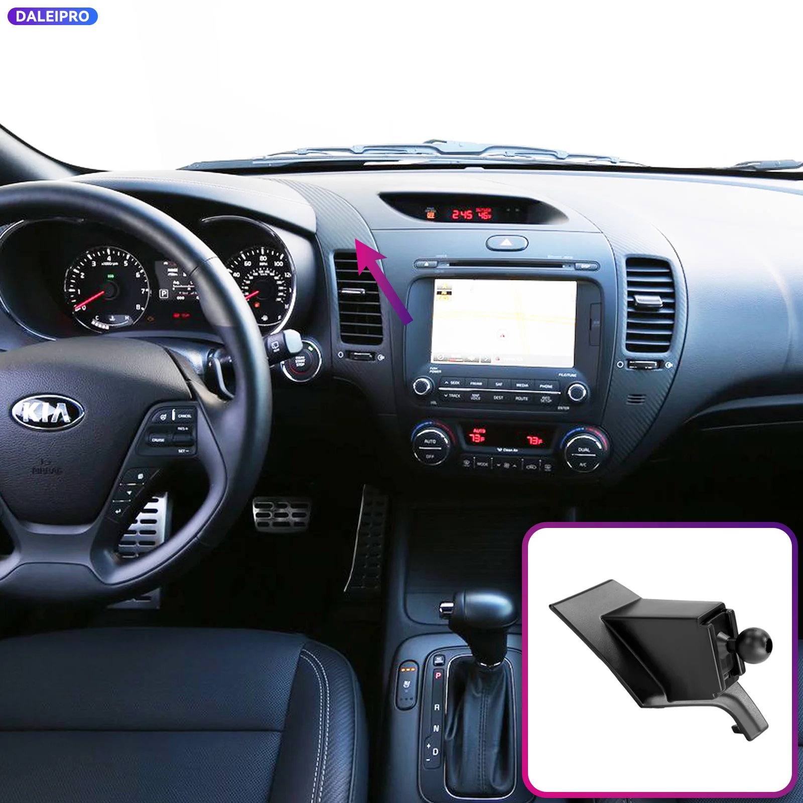 For Kia Forte K3 Cerato 2014-2017 2018 Vehicle-Specific Phone Holder Base Smart Car Phone Mount 66W Charging Holder Accessories
