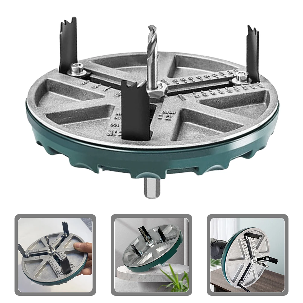 

Adjustable Alloy Round Drill Bit Woodworking Hole Puncher For Wood Gypsum Plastic Aluminum Boards Multi-Use Hole Saw Tool
