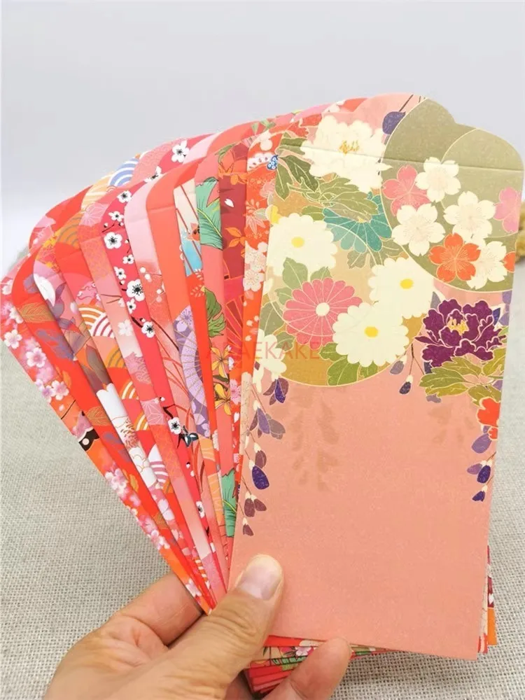 12pcs New Year Red Envelopes Flower Lucky Money Pocket  Paper Money Envelopes Red Packet for New Year Party Birthday Wedding