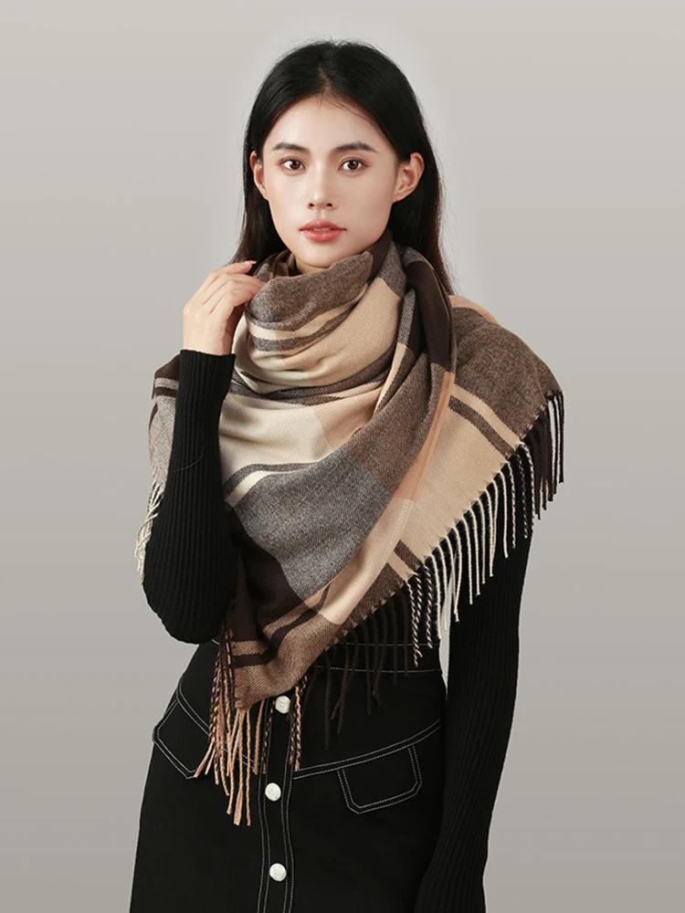 

New Women Scarf Autumn Winter Casual Vintage Plaid Scarve Tassel Pashmina Mujer Femme Foulard Bufanda Wrap Shawl Echarpe Hiver