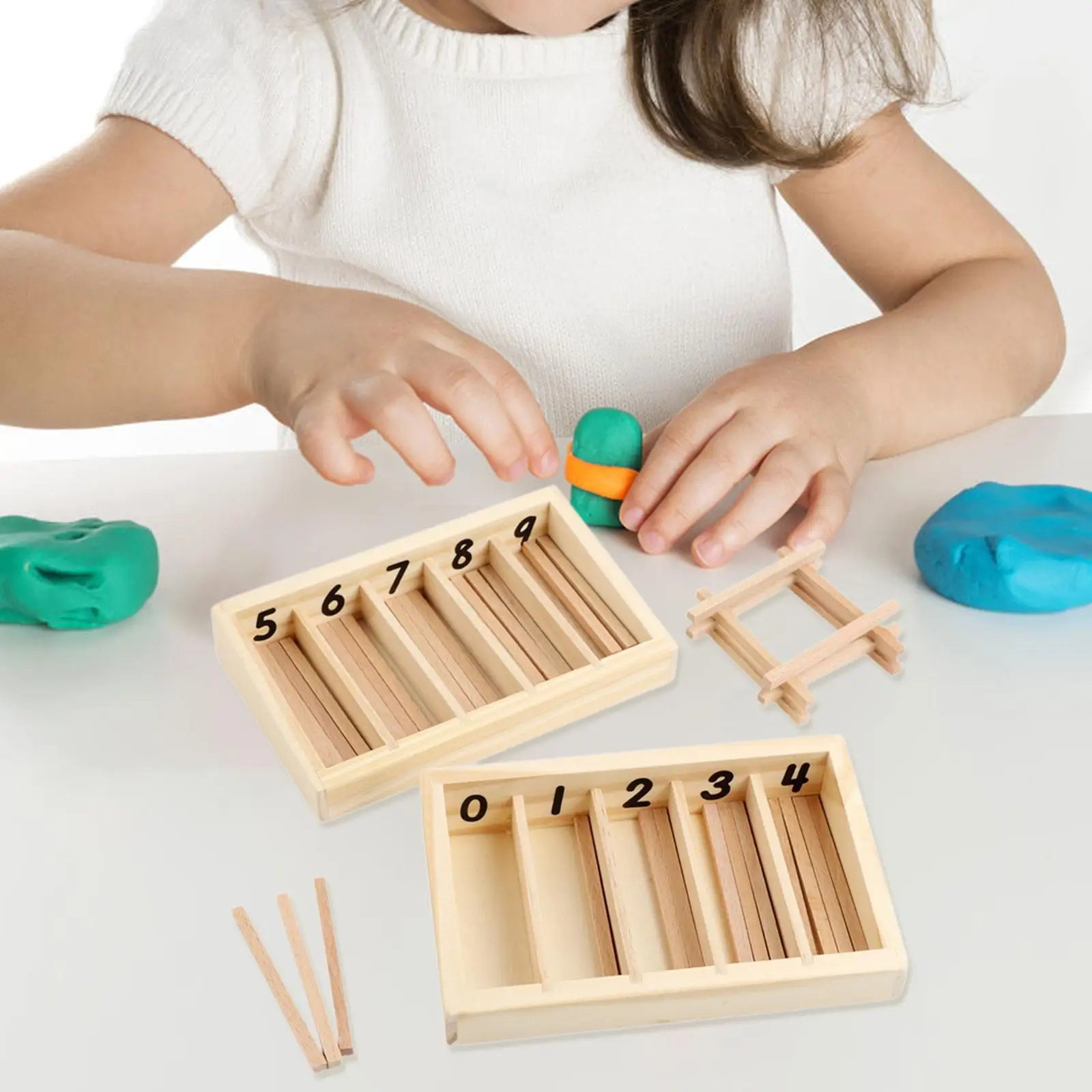Scatola per mandrini in legno Giocattoli matematici educativi precoci Matematica per ragazzi in età prescolare Ragazze Bambini Forniture per la scuola materna 3 anni