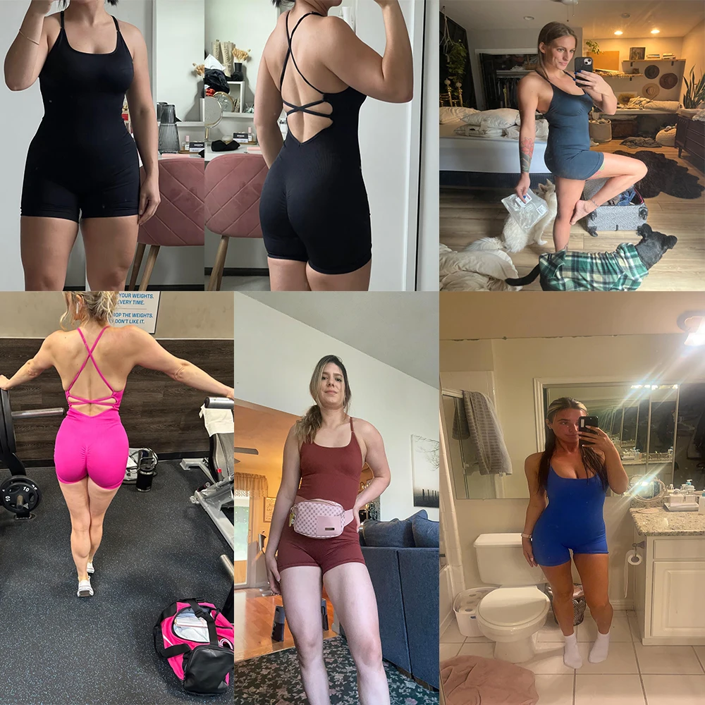 Body bez rękawów damskie Body Streetwear Bodycon pajacyki z kwadratowym dekoltem spodenki do jogi odzież sportowa Sportwears jednoczęściowy strój